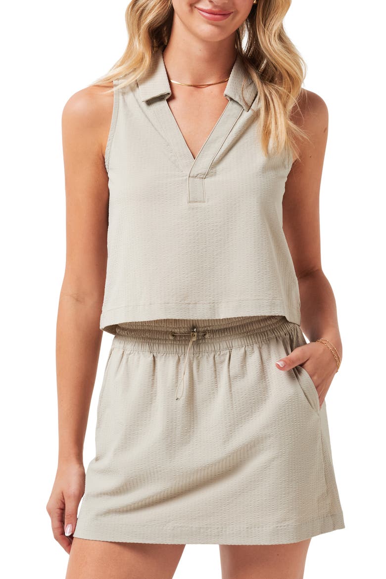 Timeless Breezeblend Sleeveless Polo, Main, color, ISLAND FOSSIL