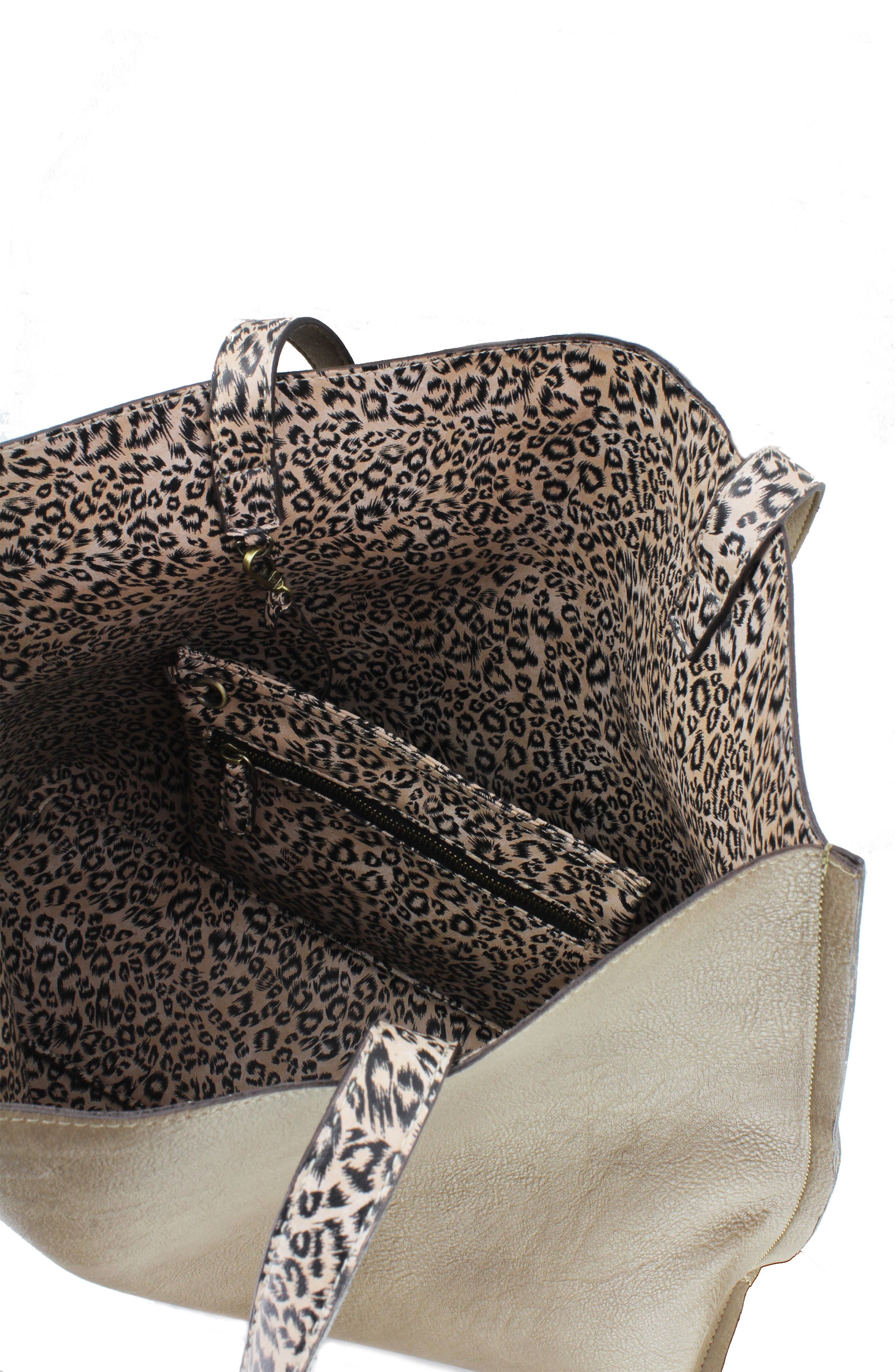 Street Level Reversible Faux Leather Tote, Alternate, color, 