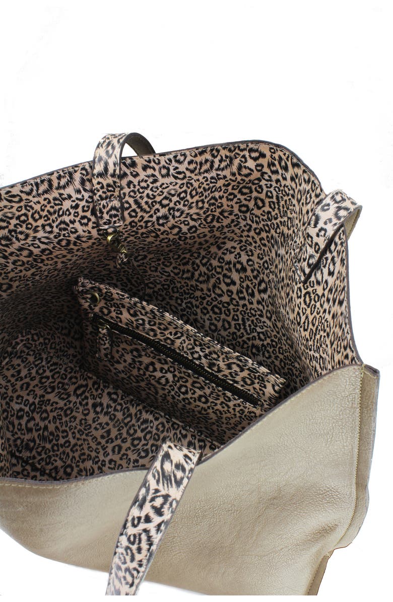 Street Level Reversible Faux Leather Tote, Alternate, color,