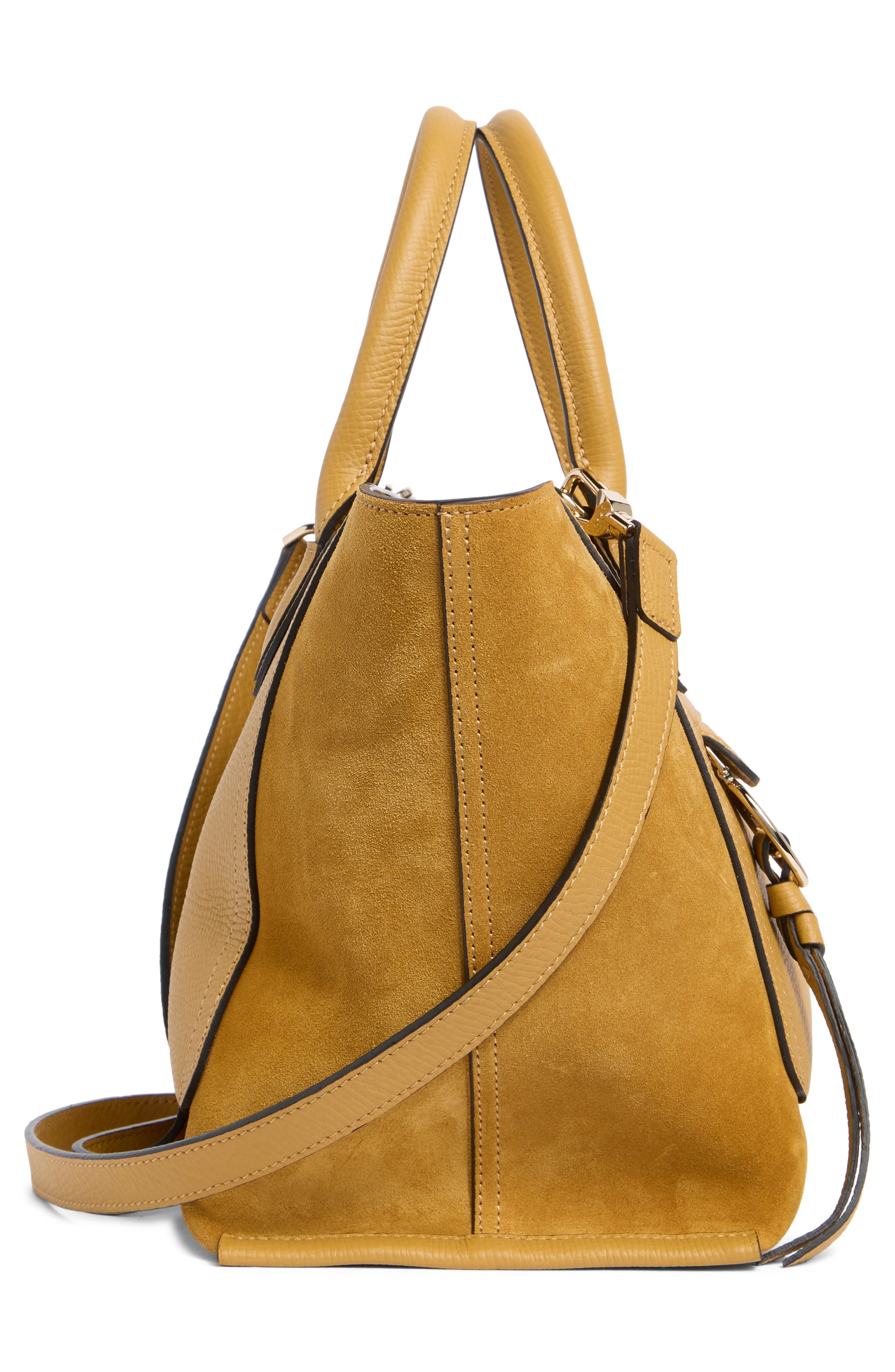 Longchamp Mailbox Medium Leather Tote, Alternate, color, Honey
