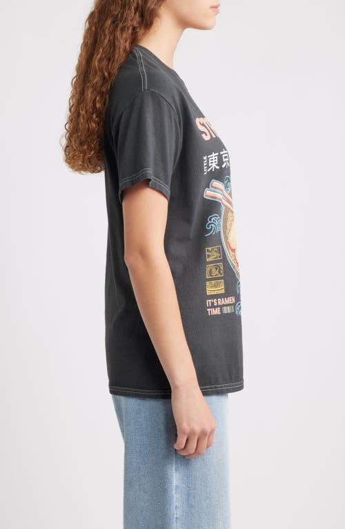 Vinyl Icons Street Ramen Cotton Graphic T-shirt In Black