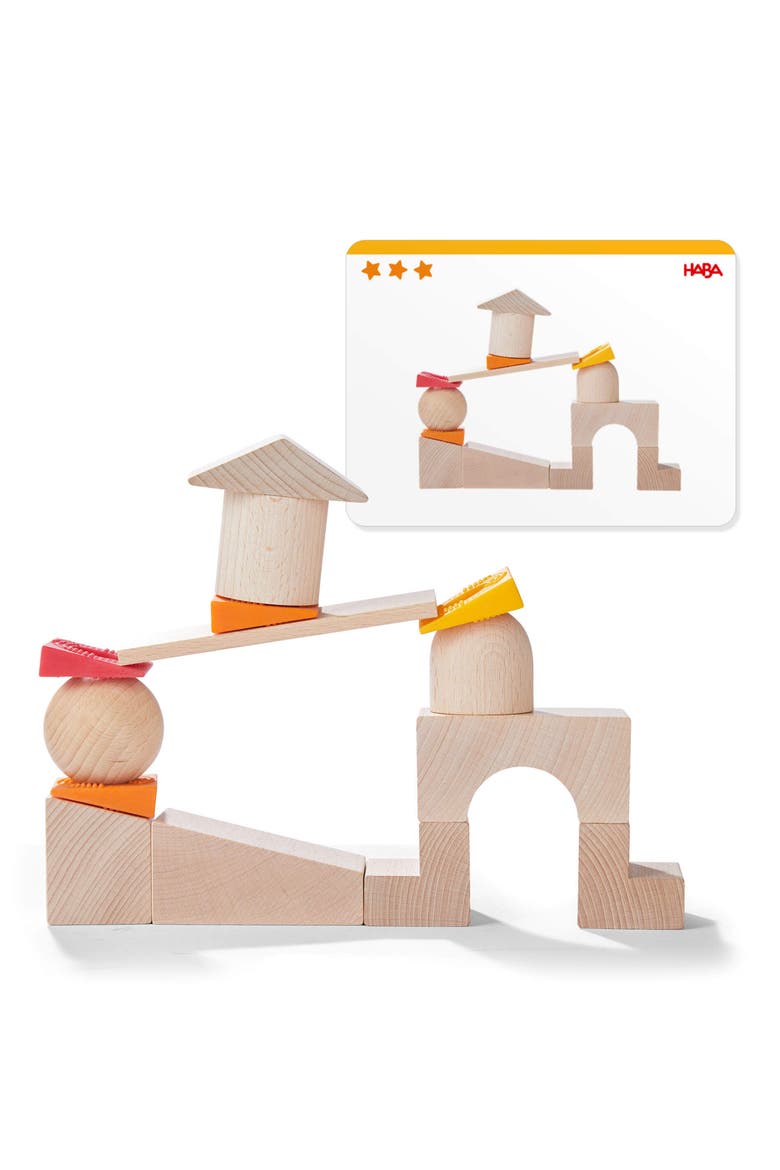 Teetering Towers Arranging Blocks, Alternate, color, ORANGE MULTI