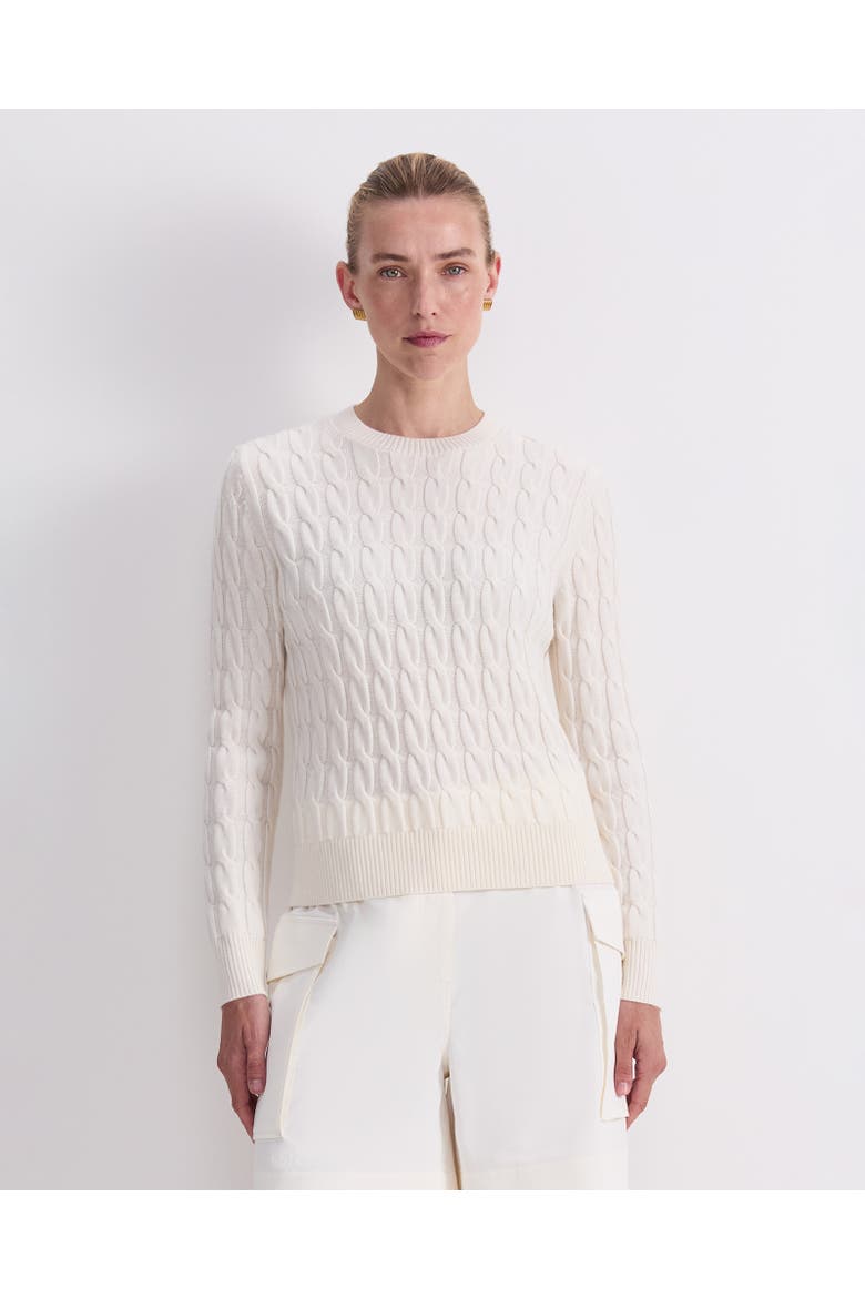 Merino Cable Knit Jumper, Main, color, Winter White