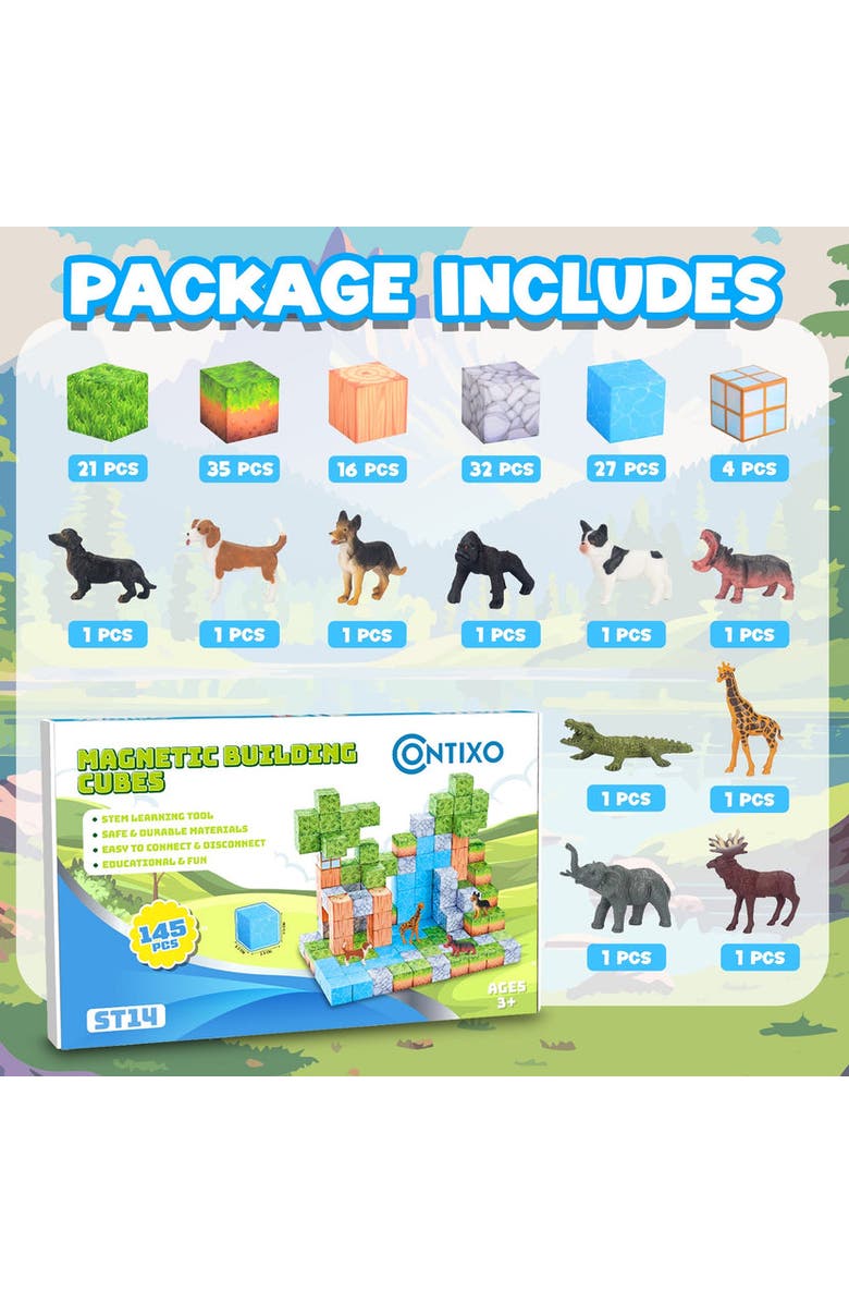 CONTIXO 145 Pcs Magnetic Building Cube Game, Alternate, color, Multi Color