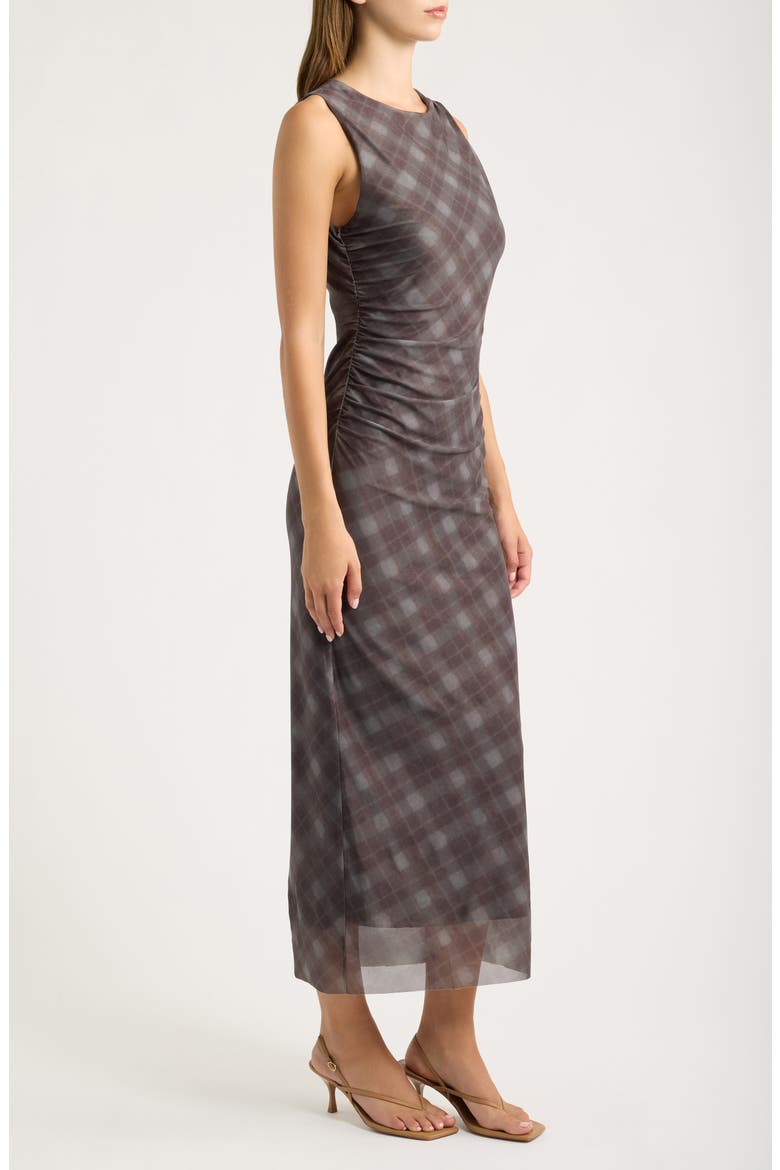 Reese Sleeveless Midi Dress, Alternate, color, BROWN