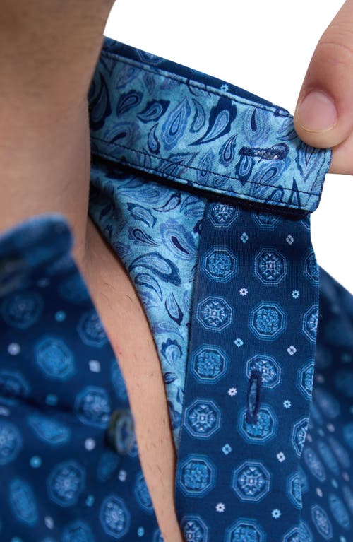 BUGATCHI BUGATCHI JIMMY OOOHCOTTON® MEDALLION PRINT BUTTON-UP SHIRT