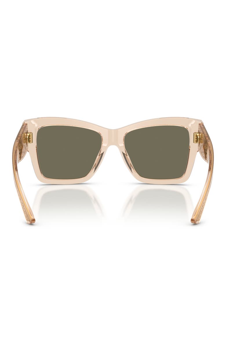 55mm Square Sunglasses, Alternate, color, CAMEL / CLEAR YELLOW GOLD