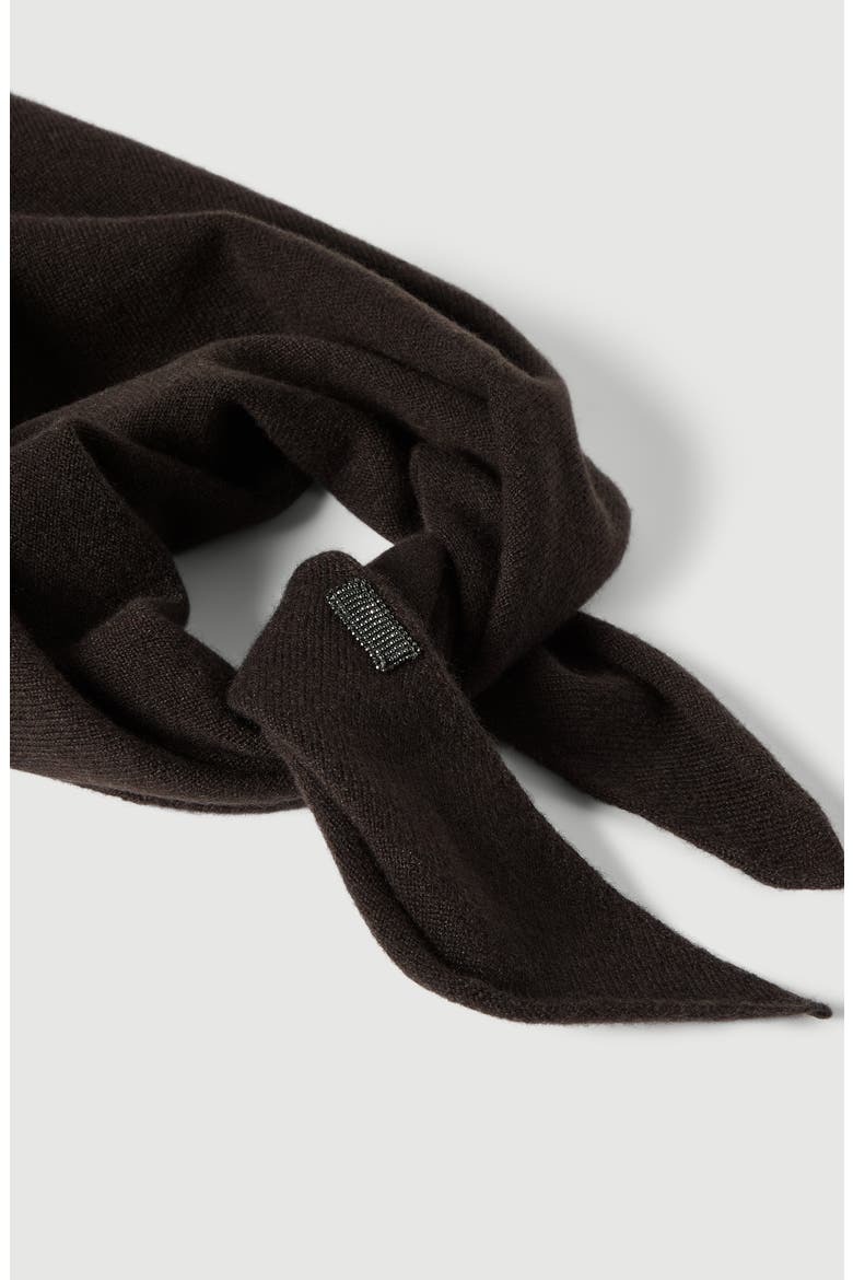 Cashmere foulard with monili, Alternate, color, Coffee