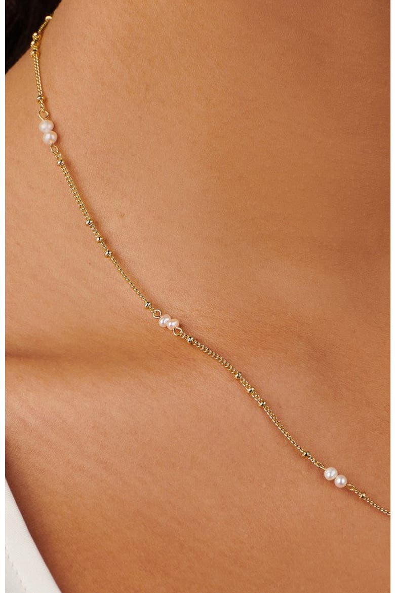 Vivienne Pearl Necklace, Alternate, color, Gold / Cream