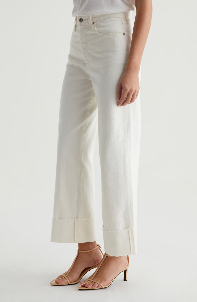 AG Kora High Waist Ankle Wide Leg Jeans, Alternate, color, Powder