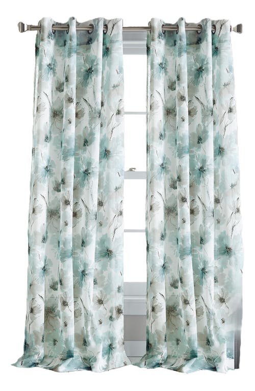 Dkny Modern Bloom Single Curtain Panel In Blue