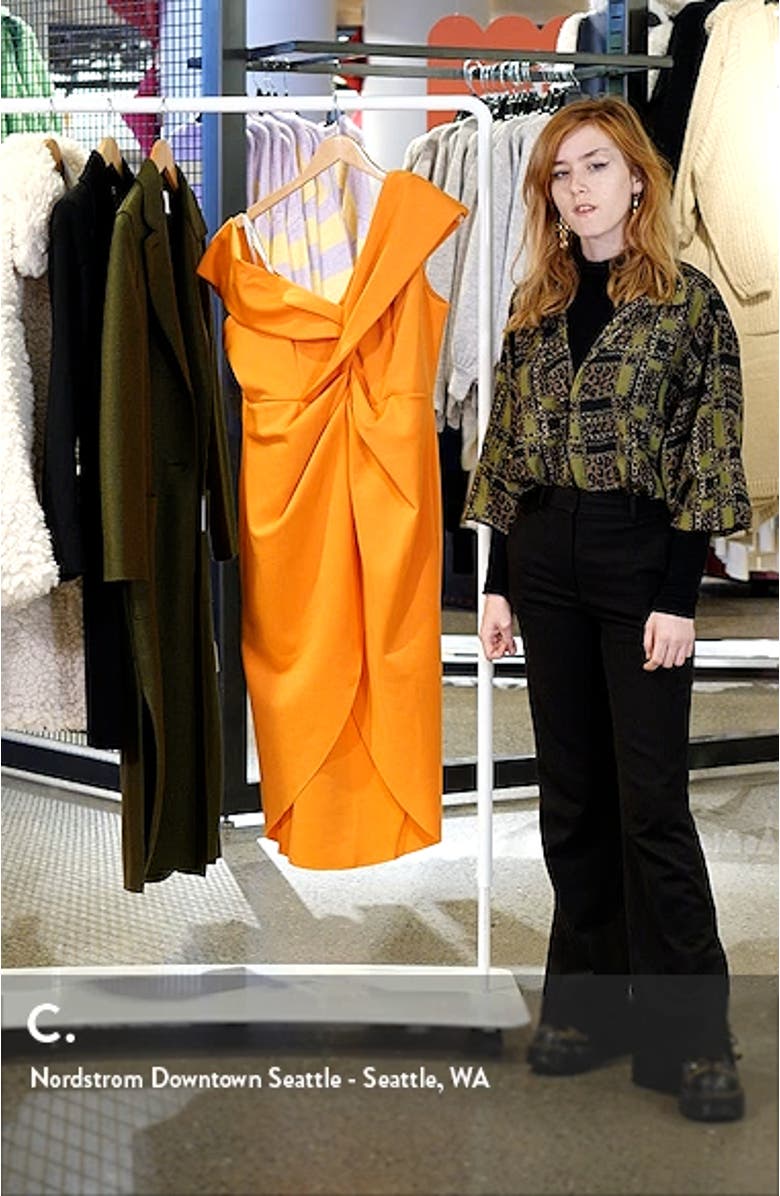 Curve Off the Shoulder Twist Front Midi Dress, sales video thumbnail