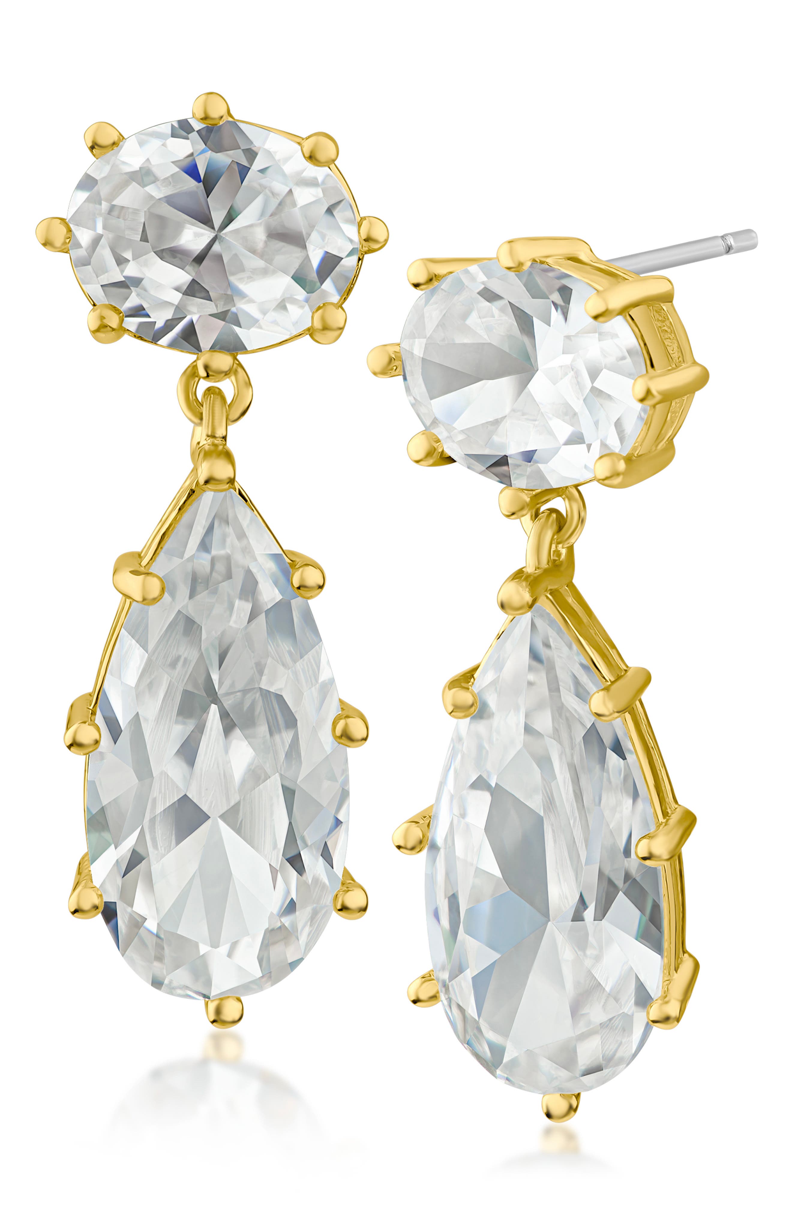11cttw Claw Set Oval Drop Earrings