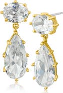 CZ by Kenneth Jay Lane 11cttw Claw Set Oval Drop Earrings