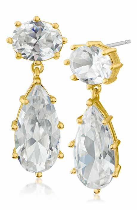 11cttw Claw Set Oval Drop Earrings