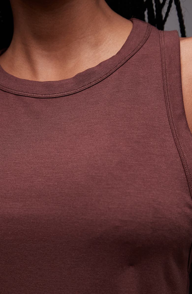 Topshop Loose Fit Crewneck Tank, Alternate, color, Brown