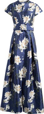 Sachin & Babi Marta Floral Belted Gown