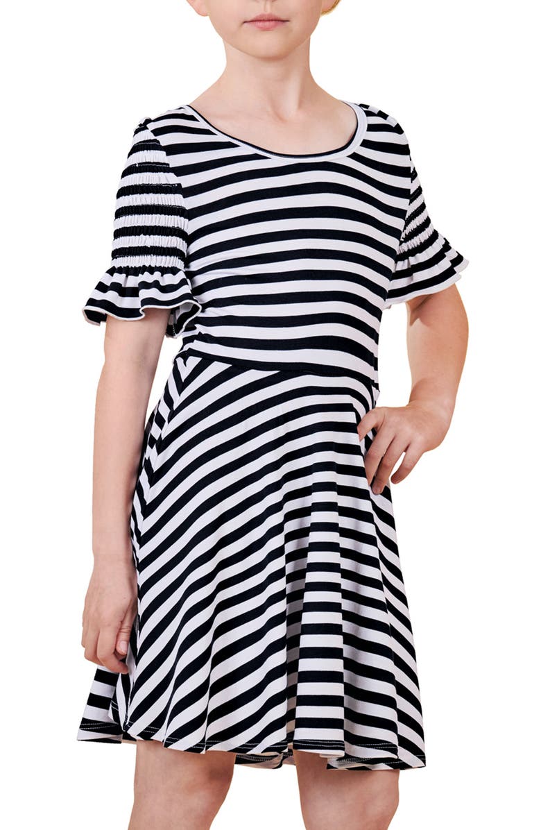 Truly Me Fit & Flare Stripe Dress, Main, color,