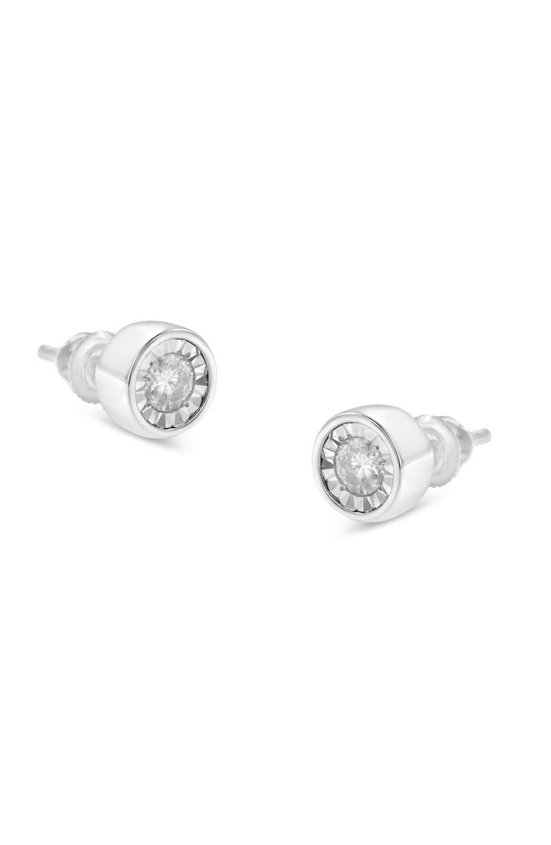 Haus of Brilliance 10K White Gold Diamond Floral Stud Earrings, Main, color, White