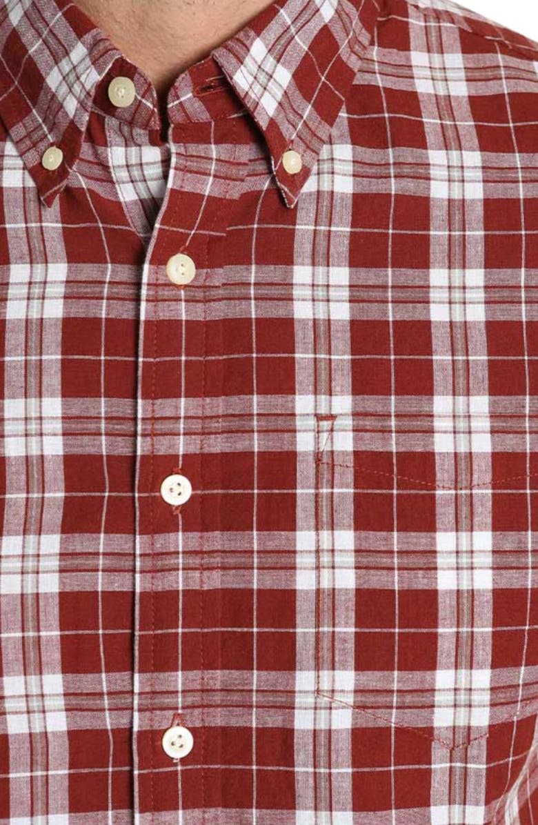 JACHS Madras Plaid Short Sleeve Cotton Button-Down Shirt, Alternate, color, 