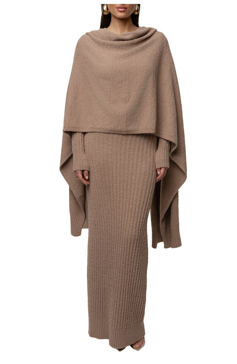 JLUXLABEL First Class Ribbed Maxi Dress, Alternate, color, Taupe