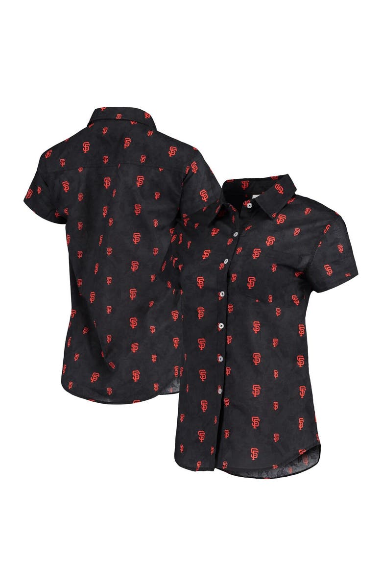 FOCO Women's FOCO Black San Francisco Giants Floral Button Up Shirt, Main, color, 