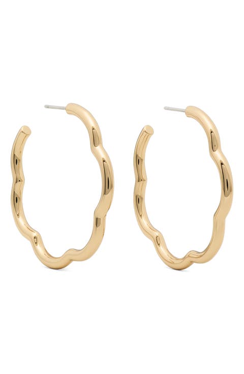 wave hoop earrings