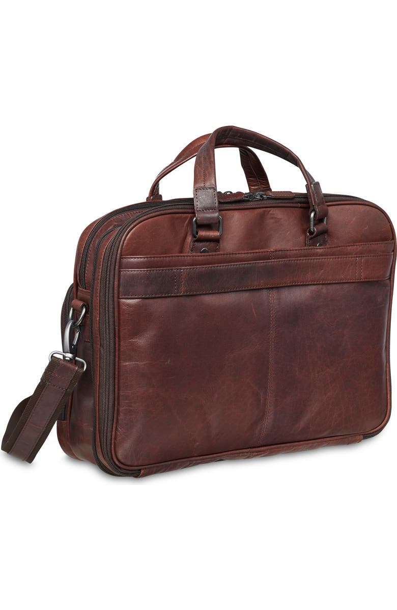 Mancini Expandable RFID Briefcase, Alternate, color, Brown