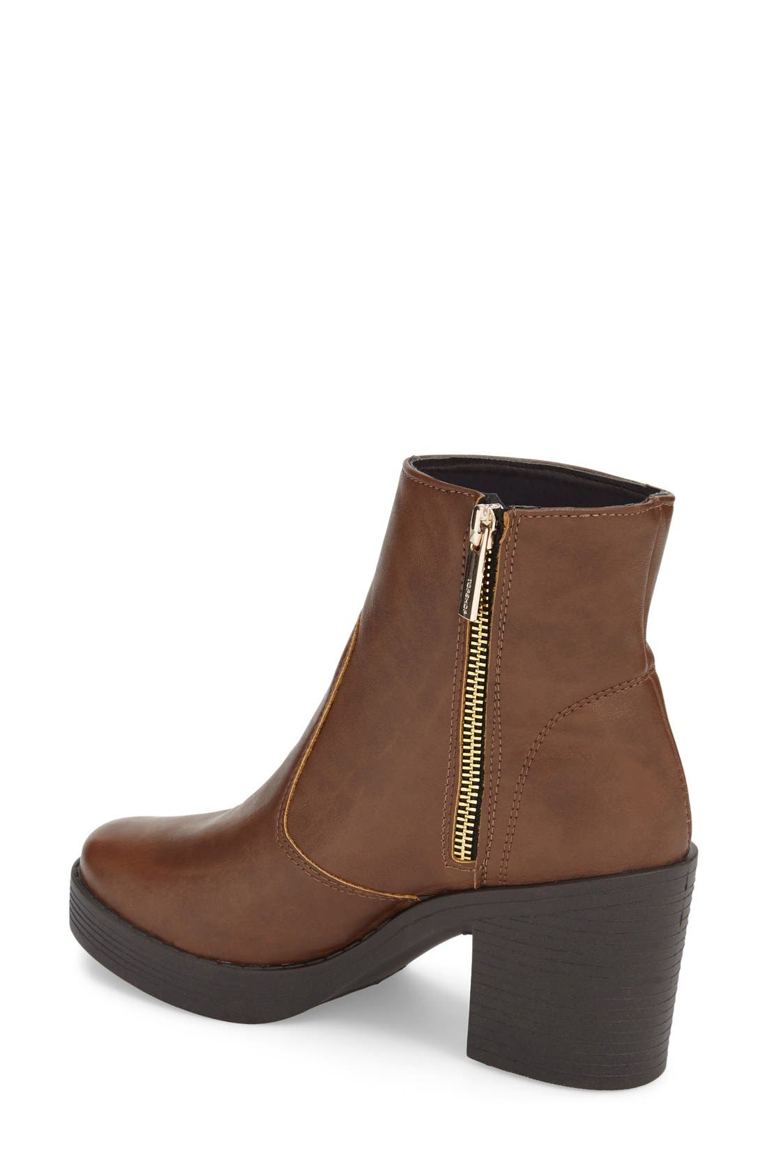 Topshop 'Blossom' High Cut Faux Leather Boot, Alternate, color, 