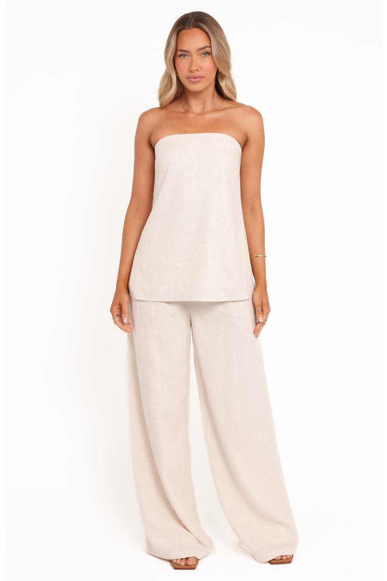 Rosemarie Strapless Longline Linen Blend Top, Alternate, color, OATMEAL