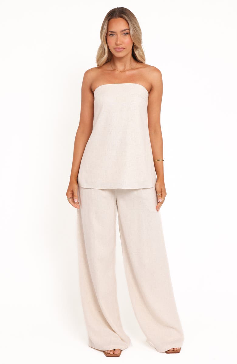 Petal & Pup Rosemarie Strapless Longline Linen Blend Top, Alternate, color, Oatmeal