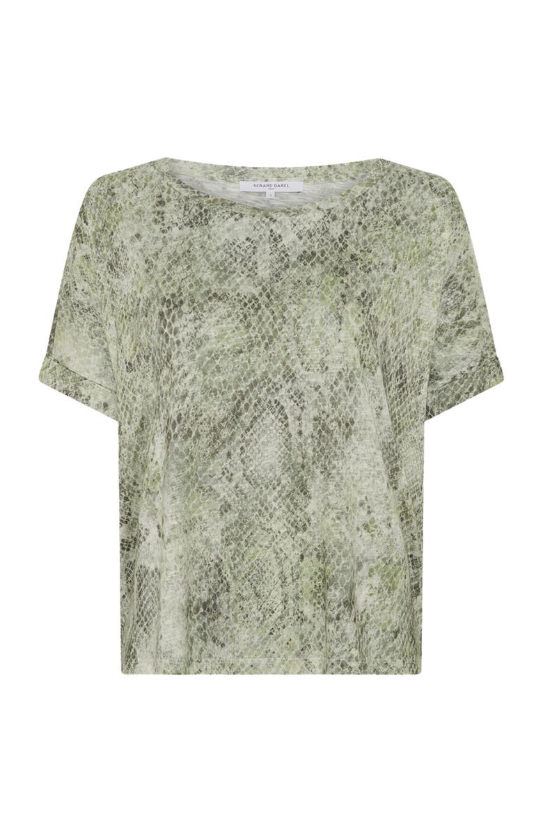 GERARD DAREL Mariel Snakeskin Print T-Shirt, Alternate, color, Khaki Green