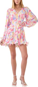 Endless Rose Tie Dye Long Sleeve Minidress