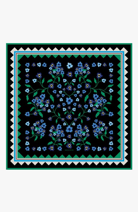 Garden Nocturne Double Sided Silk Scarf