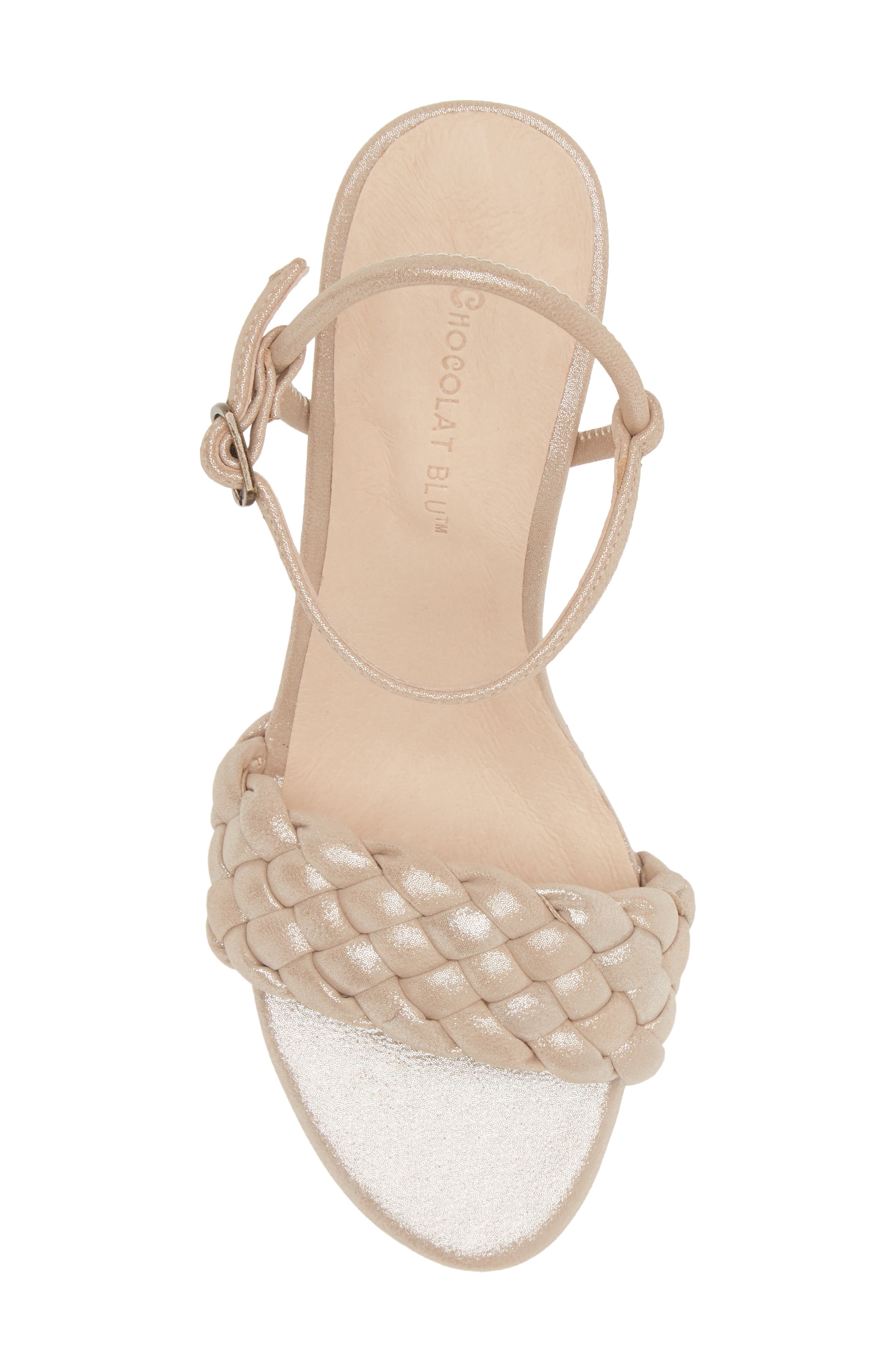 Chaya Braided Block Heel Sandal, Alternate, color, CHAMPAGNE LEATHER