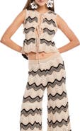 Capittana Kari Sleeveless Tie Front Pointelle Cover-Up Top