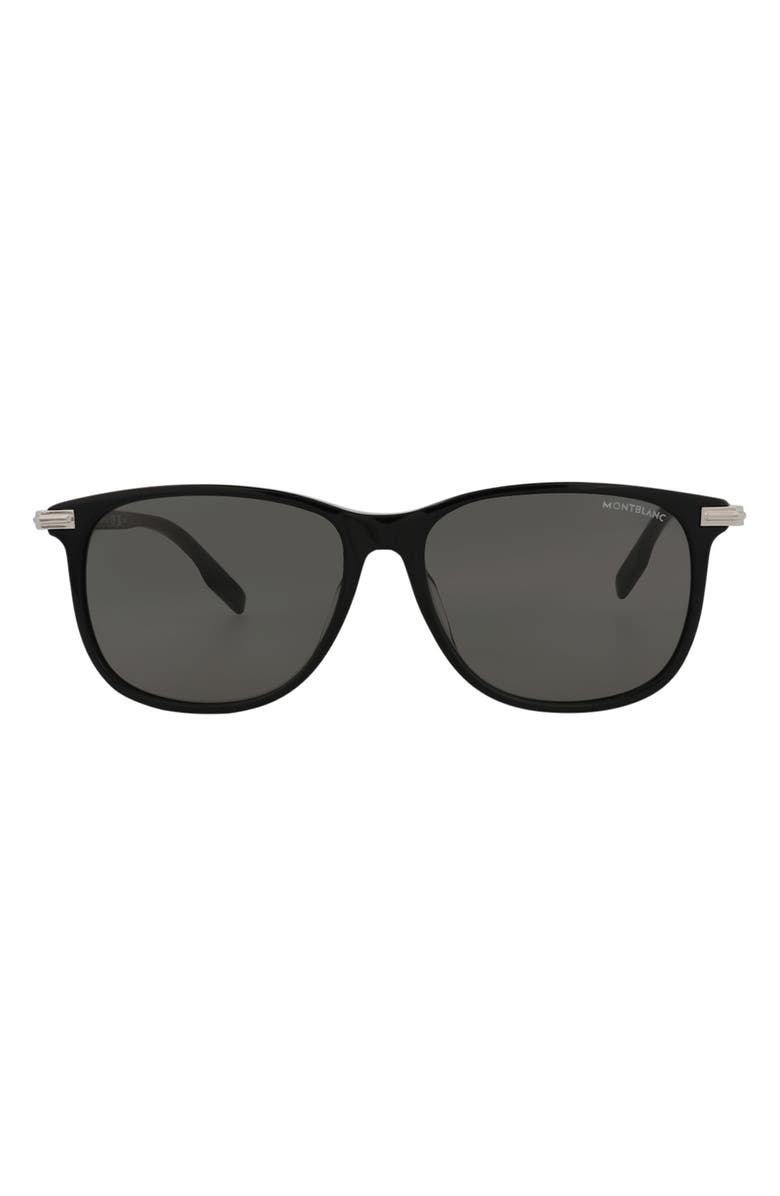 Montblanc 56mm Square Sunglasses, Main, color,