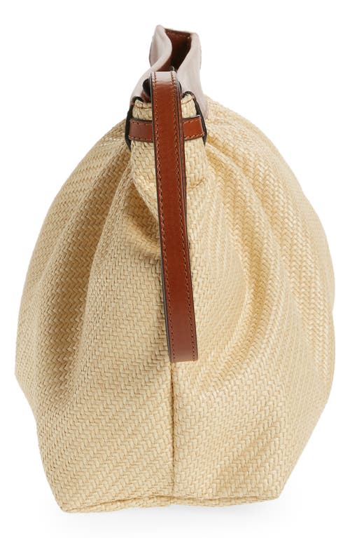 Isabel Marant Luz Leather-trimmed Raffia Clutch In Brown