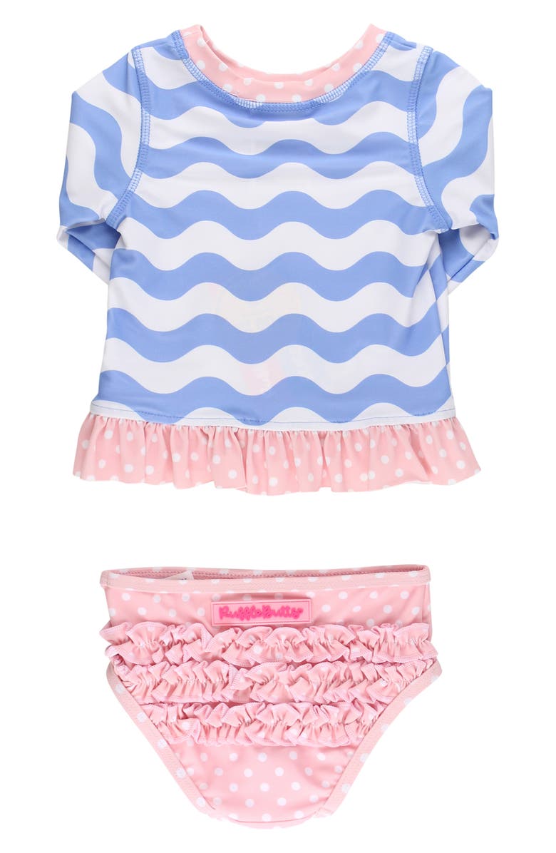 RuffleButts Kids' Periwinkle Two-Piece Swimsuit, Alternate, color, Blue