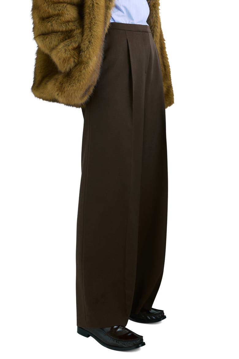 Pleated Wide Leg Pants, Main, color, CHOCOLATE