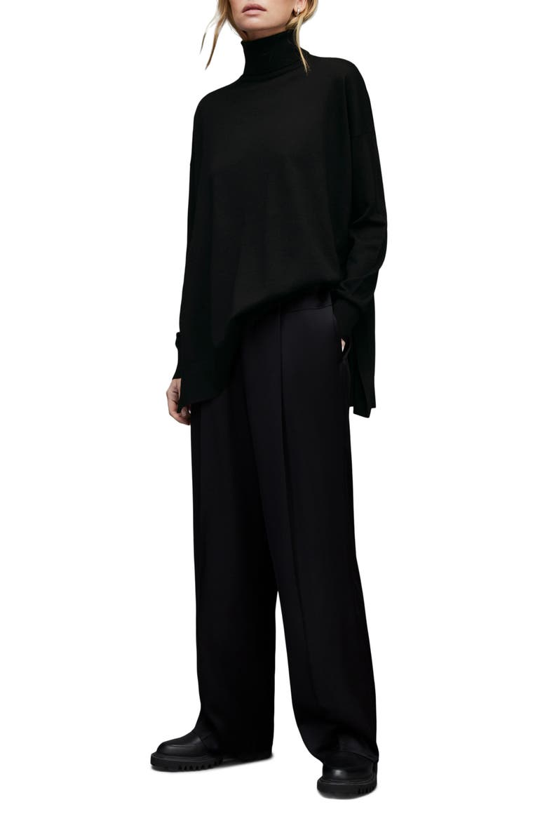 Gala Merino Wool Turtleneck Sweater, Main, color, BLACK