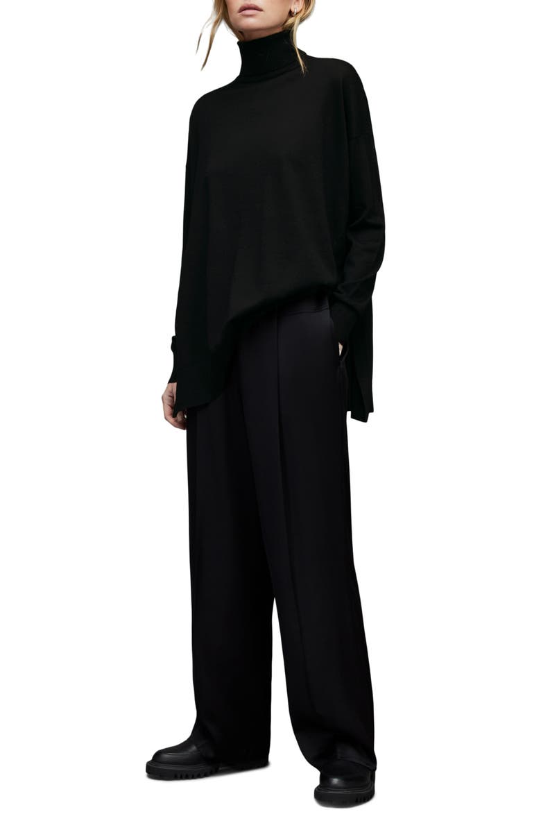 AllSaints Gala Merino Wool Turtleneck Sweater, Main, color,
