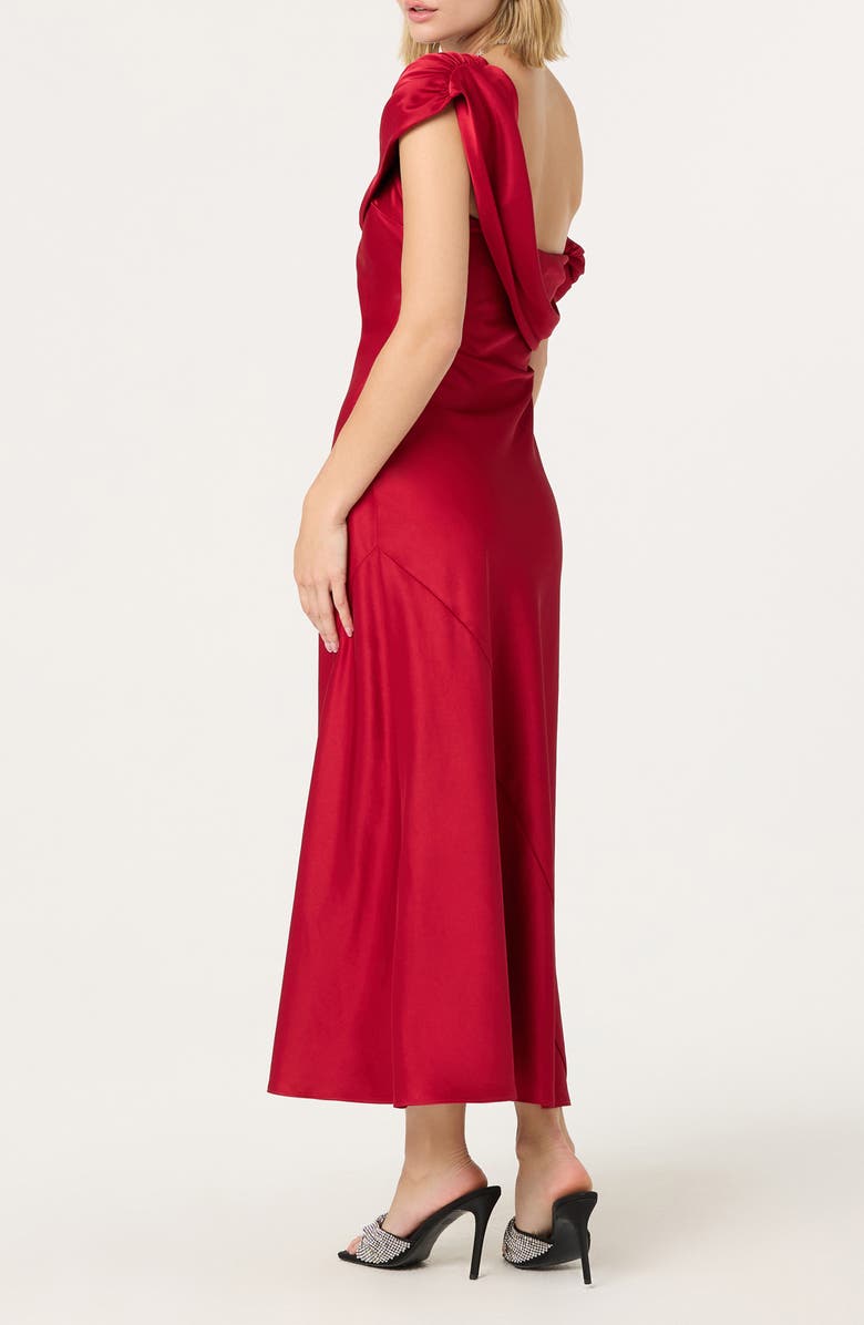 ASTR the Label Alyssa Off the Shoulder Satin Gown, Alternate, color, Deep Red