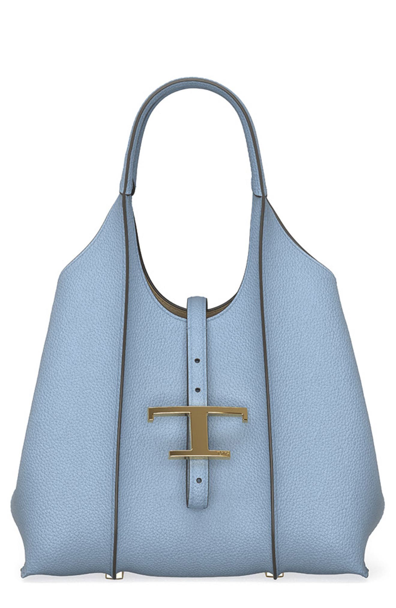Tod
s Mini T Timeless Leather Shopping Bag, Main, color, Carta Zucc. Chiaro