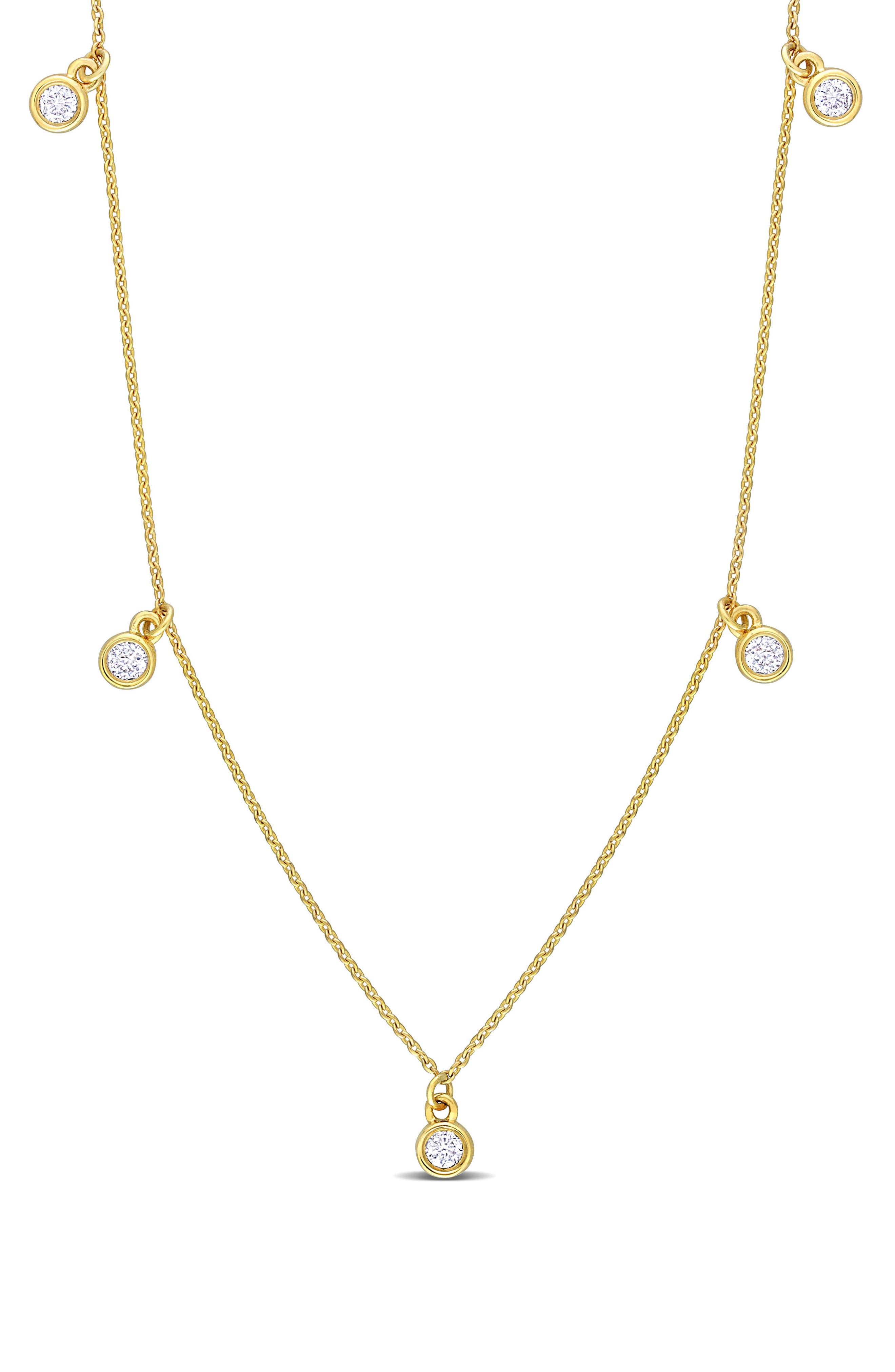 DELMAR Diamond Station Necklace - 0.17ct.