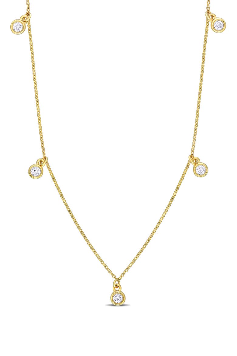 Diamond Station Necklace - 0.17ct., Main, color, WHITE