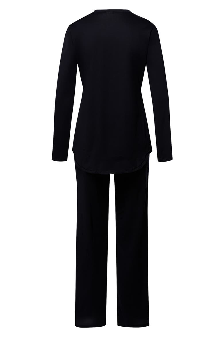 Cotton Deluxe Pajamas, Alternate, color, BLACK