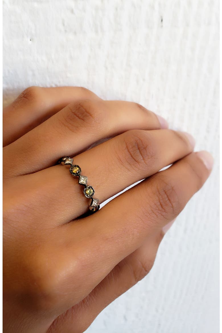 Diamond Art Deco Ring, Alternate, color, BLACK RHODIUM/ MULTI COLOR
