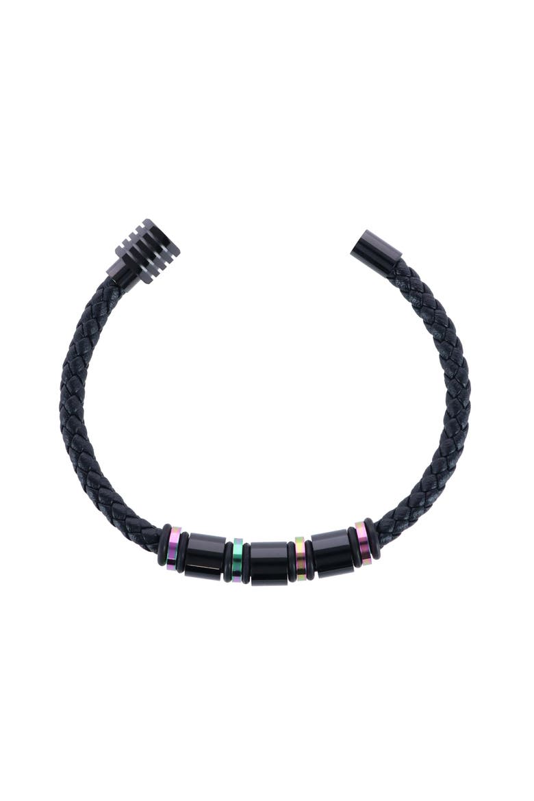 Subtle Color Magnetic Secure Clasp Leather Bracelet, Alternate, color, Subtle Color