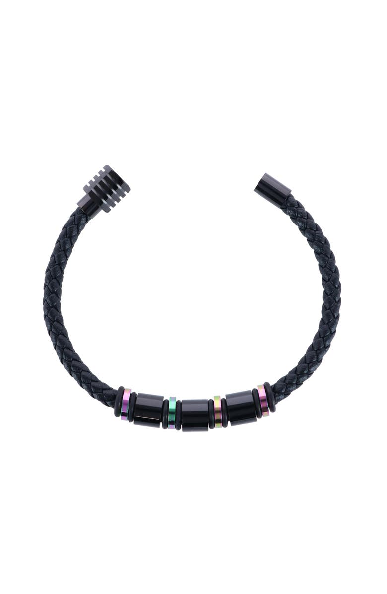 Trafalgar Subtle Color Magnetic Secure Clasp Leather Bracelet, Alternate, color,